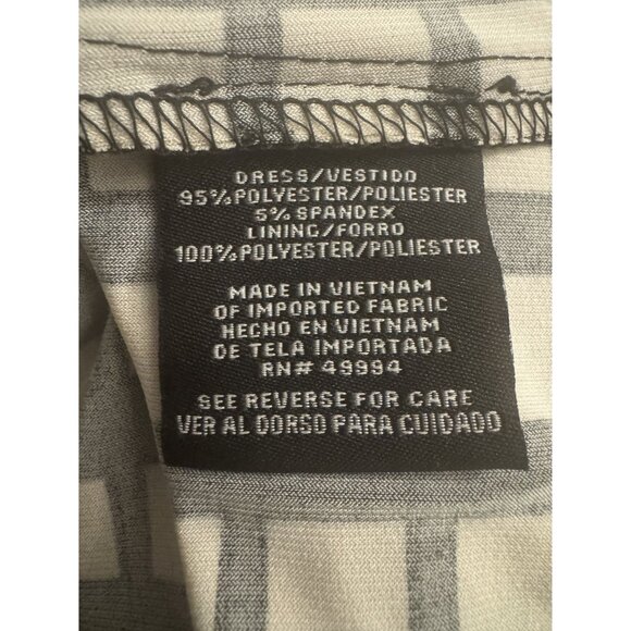 R&M Richards Black Creme Geometric Print Sleeveless Dress Size 16 Midi Fall - Picture 5 of 6